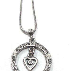 Brighton hartvormige hanger omkeerbare goudzilveren kristallen ketting afbeelding 1