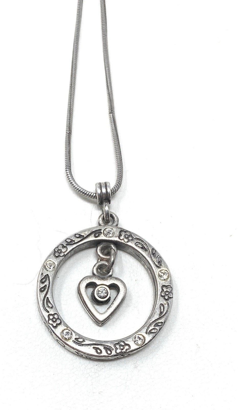 Brighton hartvormige hanger omkeerbare goudzilveren kristallen ketting afbeelding 1