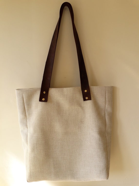 tote bag with leather straps