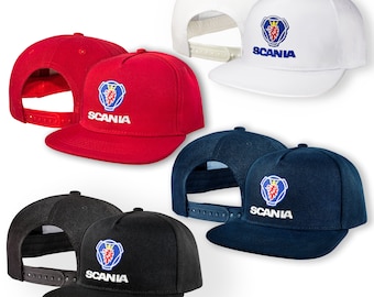 Scania Black Red Baseball Cap Embroidered Truck Logo Hat Mens Womens Gift Father