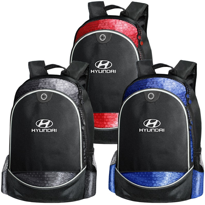 Hyundai CARBON Backpack EMBROIDERED Logo Auto Car Bag Accessories Mens Womens T Shirt Gift Friend Rucksack Black Blue Red School College