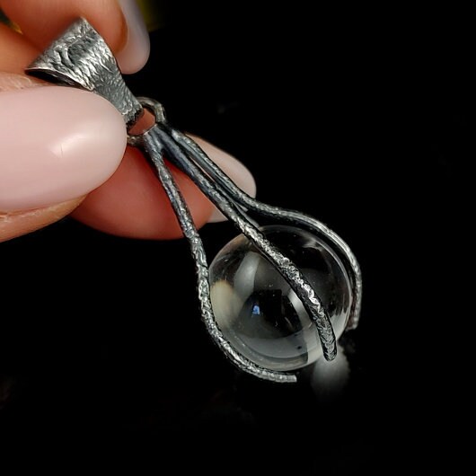 Pendentif En Argent 925 Avec Cristal Et Oxyde - Comme Neuf - Longueur 1,5cm