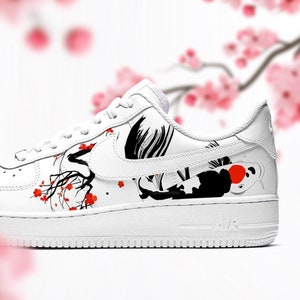 Custom air force one avec cerisier Japonais et Carpe Koï peinture personnalisée image 1