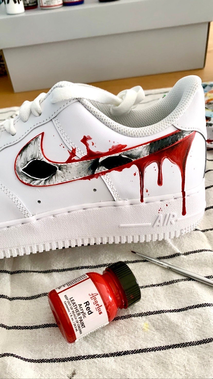Buy Hand Painted Custom Air Force 1 Low Red Blood Drip AF1 Online in India  