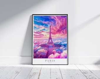 Download - Paris city poster - France poster, Eiffel Tower poster, Eiffel Tower art