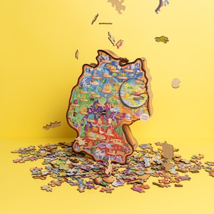 Allemagne carte puzzle puzzle cadeau pour enfants et adultes Puzzle en bois jouet amoureux jeu cadeau d’anniversaire pour 6 7 8 9 10 11 ans Puzzle éducatif