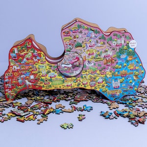 Puzzle en bois - Carte de la Lettonie Éducatif pour adultes enfant et enfants Cadeau de Noël ou déménager