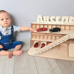 Montessori toys for Baby Gift Wooden puzzle play house car garage storage Wooden toddler educational learning toys Waldorf toddler Kids image 1