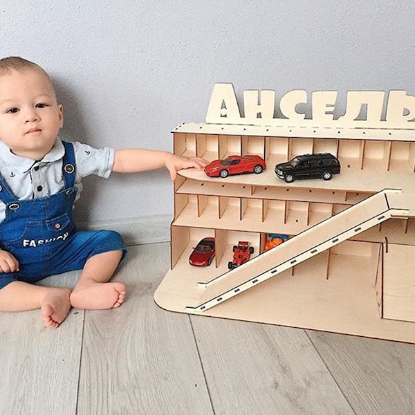 Montessori toys for Baby Gift Wooden puzzle play house car garage storage Wooden toddler educational learning toys Waldorf toddler Kids