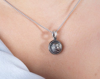 Coin pendant Alexander the Great Ancient greek Replica coin Sterling silver Coin jewelry Gift for men Antique jewelry Gift for her