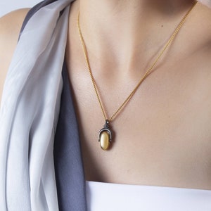 Colgante de dos tonos Colgante Mover colgante Joyería inicial Colgante de letras colgante Monograma collar carta collar de carta collar modernista joyería minimalista regalo para ella