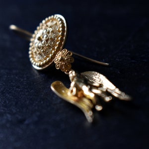 Angel earrings Eros Cupid Solid gold earrings 22kt gold Fine greek jewelry Drop earrings Ancient greek Roman jewelry Gift for her image 5