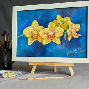 Small floral oil painting, Flower painting, Botanical art, Flower bouquet artwork, Contemporary flower art, Mini-paintings, Fine art image 6