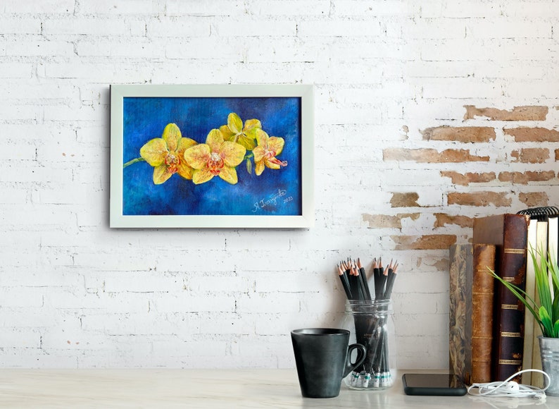 Small floral oil painting, Flower painting, Botanical art, Flower bouquet artwork, Contemporary flower art, Mini-paintings, Fine art image 4