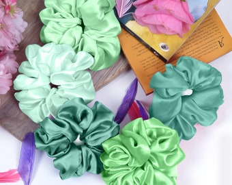 Silk Scrunchie Set, Satin Scrunchies, silk chouchou, Wedding Gift