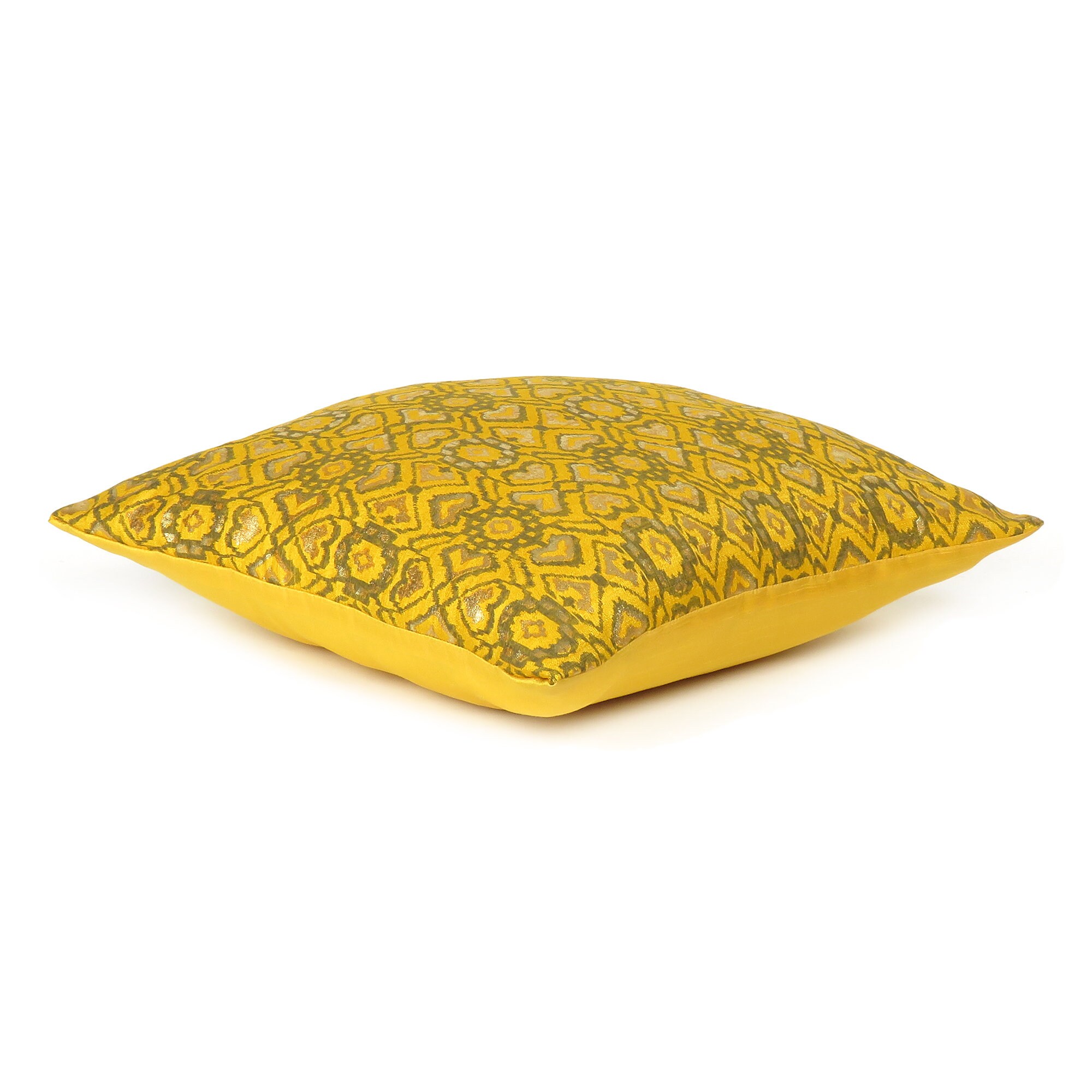 Designer Abstract Yellow Cushion Cover Polydupion Khadi Pillow Etsy