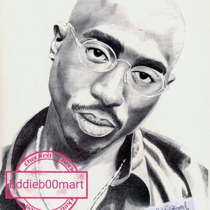 2Pac print, hip hop legend and one of the most influential rappers of all time.