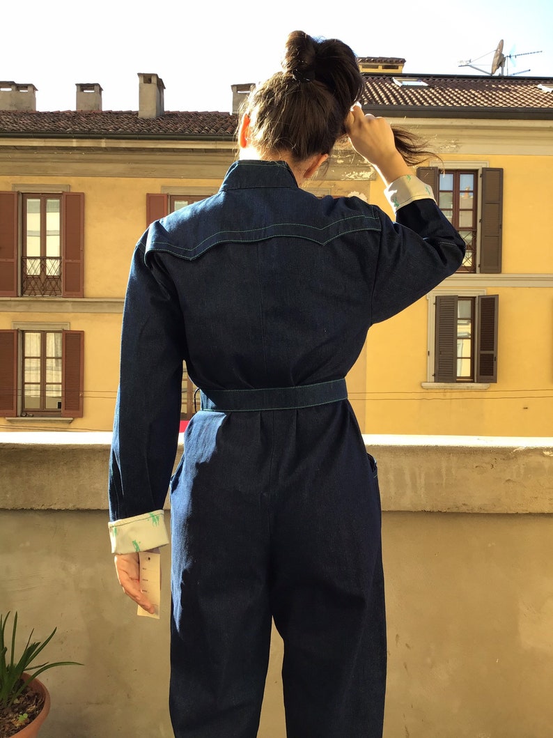 80s denim jumpsuit