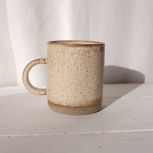 Pottery Coffee Mug with Handle Stoneware Coffee Mug Ceramic Mug Modern Pottery Coffee Mug Rustic Pottery Simple Mug image 1