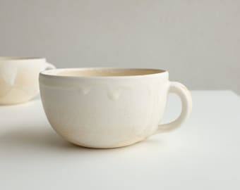 Modern Large White Ceramic Mug - Handmade Pottery Large Mug - Modern Ceramic Mug - Simple Pottery Mug - White Pottery - Large Stoneware Mug