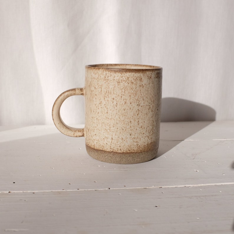 Pottery Coffee Mug with Handle Stoneware Coffee Mug Ceramic Mug Modern Pottery Coffee Mug Rustic Pottery Simple Mug image 1