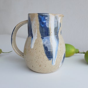 Handmade Pottery Water Pitcher, Handmade Ceramic Water Jug, Modern Pottery Kitchenware, Ceramic Wine Pitcher, Stoneware Ceramics