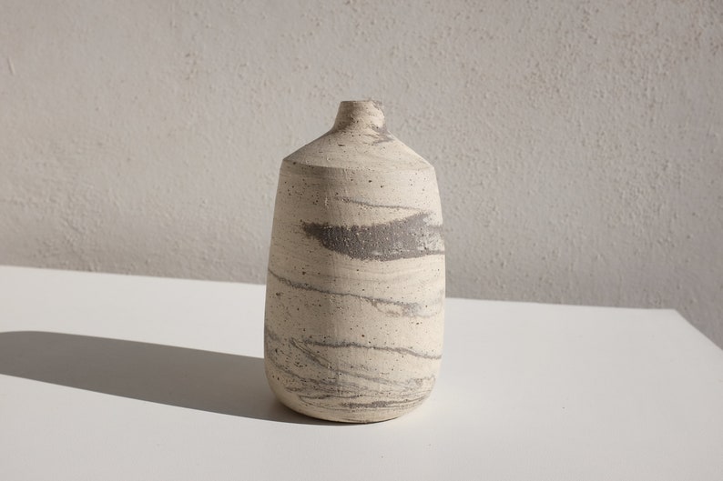 Minimalist Flower Vase, Handmade Pottery Bottle Vase, Stoneware Ceramic Vase, Handmade Flower Vase, Simple Pottery Vase, Modern Ceramics image 4