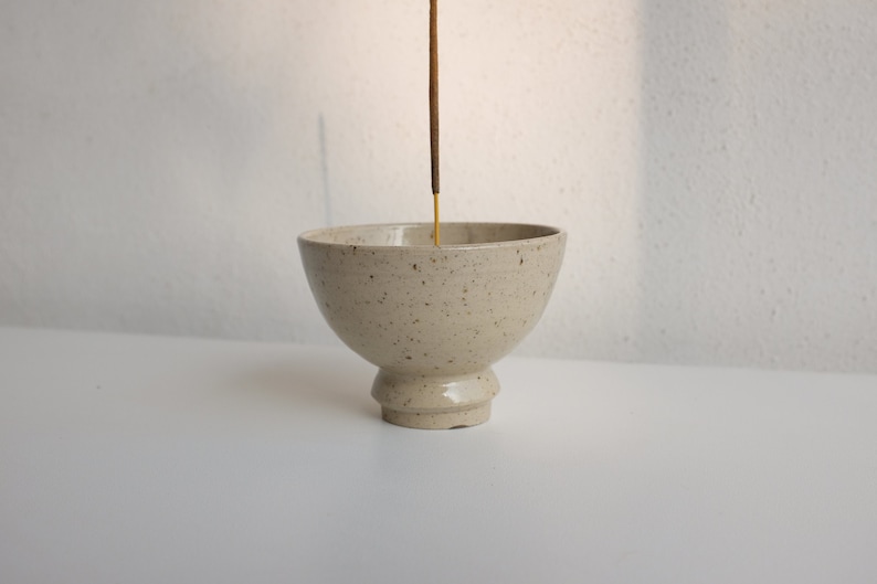 Simple Incense Holder, Ceramic Incense Burner, Handmade Pottery Incense Holder, Altar Incense Holder, Speckled Ceramics, Minimalist Incense image 1
