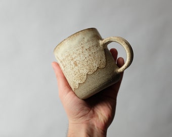 Pottery Coffee Mug with Handle - Stoneware Coffee Mug - Ceramic Mug - Modern Pottery Coffee Mug - Rustic Pottery - Simple Mug