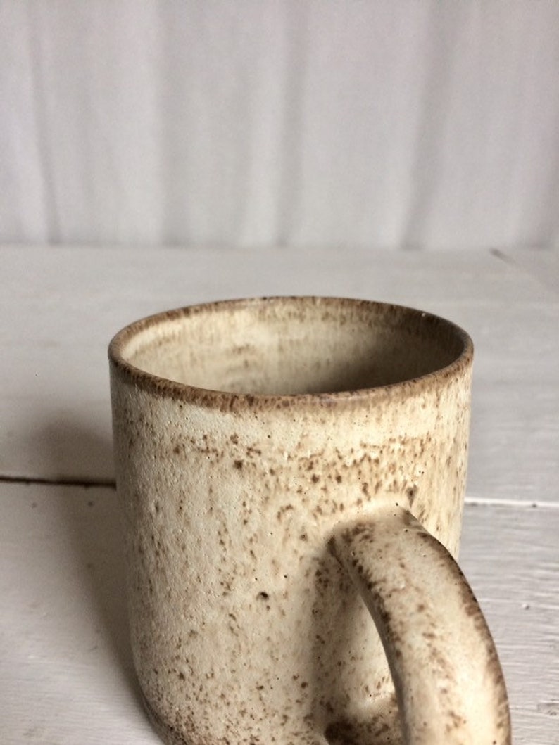 Pottery Coffee Mug with Handle Stoneware Coffee Mug Ceramic Mug Modern Pottery Coffee Mug Rustic Pottery Simple Mug image 4