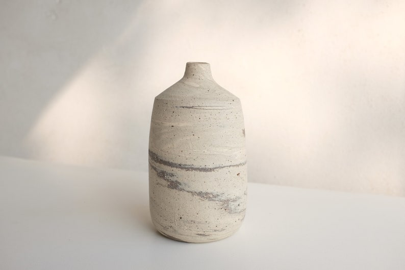 Minimalist Flower Vase, Handmade Pottery Bottle Vase, Stoneware Ceramic Vase, Handmade Flower Vase, Simple Pottery Vase, Modern Ceramics image 7