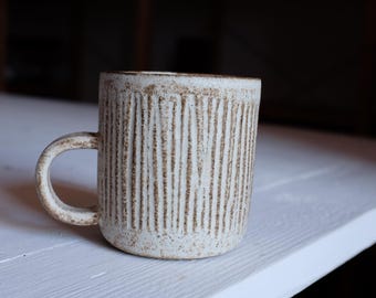 Handmade Stoneware Coffee Mug - Rustic Ceramic Pottery