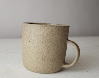 Large Grey Stoneware Coffee Mug Handcrafted on Potters Wheel