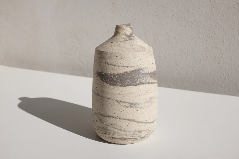 Minimalist Flower Vase, Handmade Pottery Bottle Vase, Stoneware Ceramic Vase, Handmade Flower Vase, Simple Pottery Vase, Modern Ceramics image 3