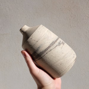 Minimalist Flower Vase, Handmade Pottery Bottle Vase, Stoneware Ceramic Vase, Handmade Flower Vase, Simple Pottery Vase, Modern Ceramics image 5