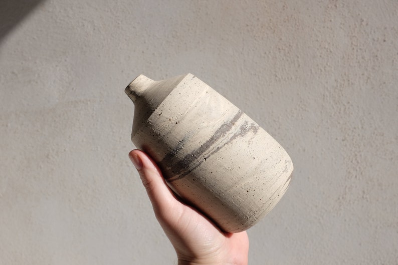 Minimalist Flower Vase, Handmade Pottery Bottle Vase, Stoneware Ceramic Vase, Handmade Flower Vase, Simple Pottery Vase, Modern Ceramics image 5