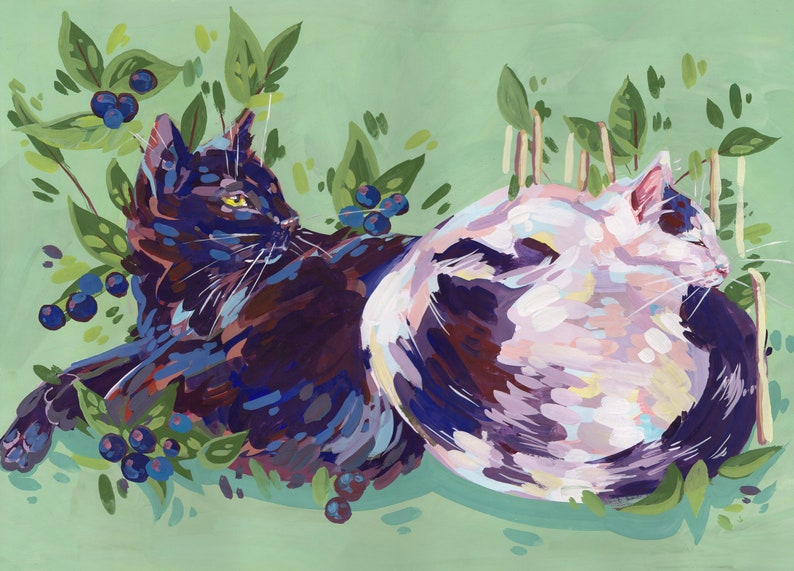 Custom Cat Portrait Original Art Tempera Painting Etsy