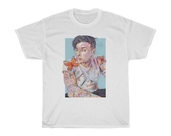 Frank Iero Butterflies Portrait - Unisex Heavy Cotton Tee