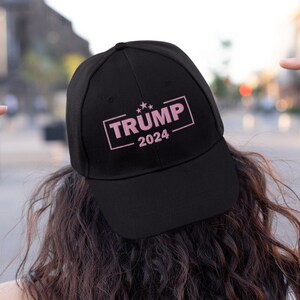 Pink Trump 2024 Embroidered Dad Hat, Women for Trump Hat, Trump Hat, Embroidered Trump Hat, Trump Gift