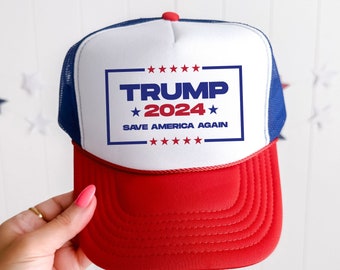 Save America Trump 2024 Foam Trucker Hat, Trump Shot Assassination Attempt Hat, Trump 2024 Hat, Fight For Freedom Trump Hat