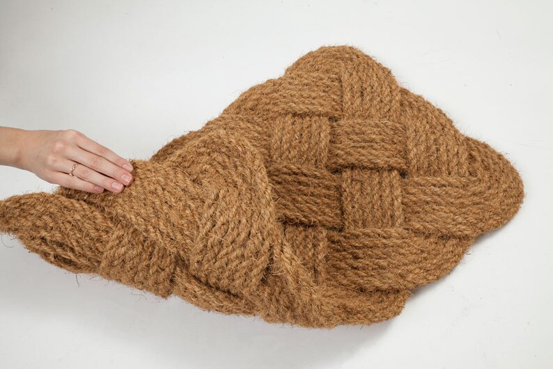 Handwoven Knot Doormat Trendy Hand Made Mat Cute Etsy