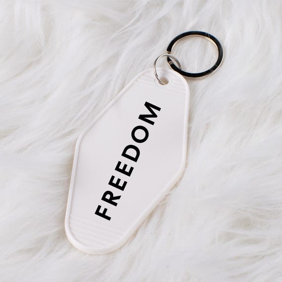 Charlie Kirk Freedom Motel Keychain | Conservative Political Gift, Patriotic Right Wing Accessory, RIP Tribute Keychain, Freedom Keychain