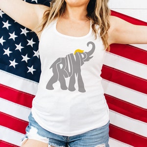 Trump Elephant Racerback Tank Top, Trump 2024 Tank Top, Trump Tank Top