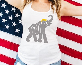 Trump Elephant Racerback Tank Top, Trump 2024 Tank Top, Trump Tank Top