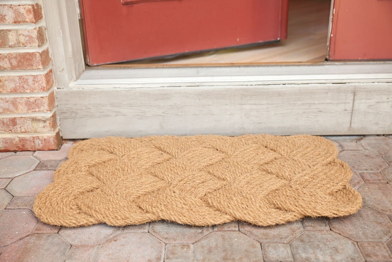 Handwoven Knot Doormat Trendy Hand Made Mat Cute Etsy