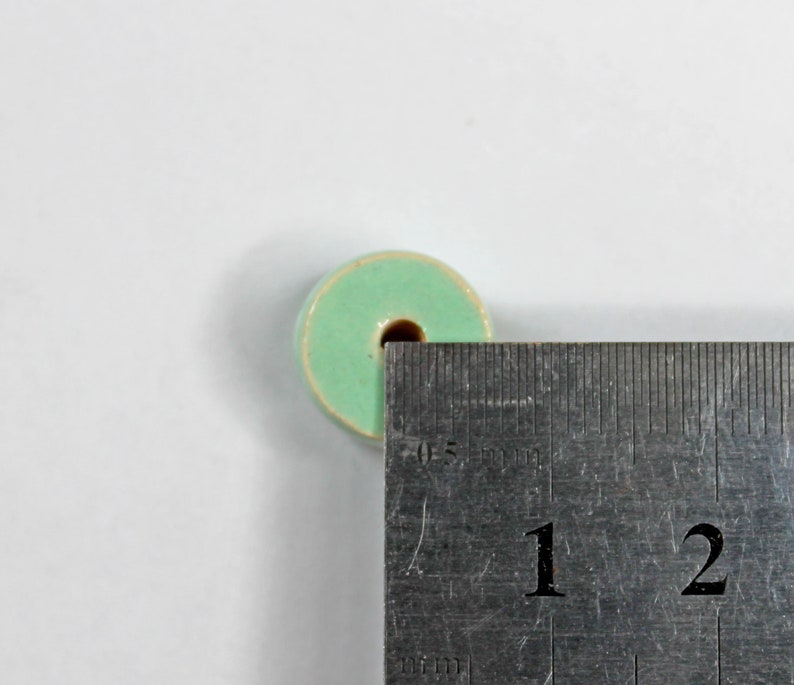 12 Pcs-12mm Mint green handmade ceramic beads for jewelry making