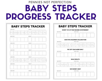 Debt Free Baby Steps Tracker | Dave Ramsey Baby Steps 1-7 Printable PDF