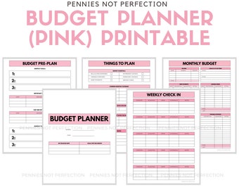 Pink Paycheck Budget Printable | Paycheck to Paycheck Budget Planner PDF
