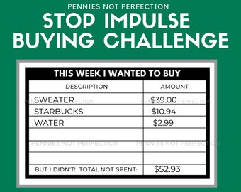 Stop Impulse Buying Cards | Printable Money Management Tool