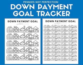 Down Payment Savings Goal Tracker | House Down Payment Savings Printable